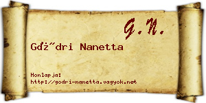 Gödri Nanetta névjegykártya